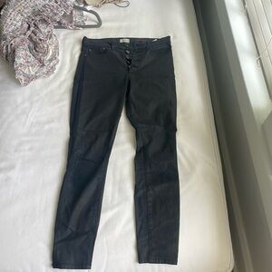 Alice and Olivia coated black jeans high rise
